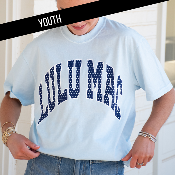 Lulu Mac Tee | Chambray/Navy Polka Dot