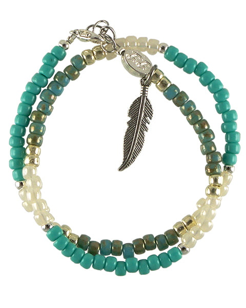 Feathery Turquoise Bracelet Wrap