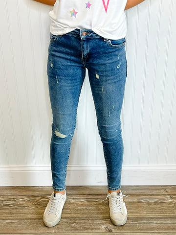 Diane Mid-Rise Distressed Jeans