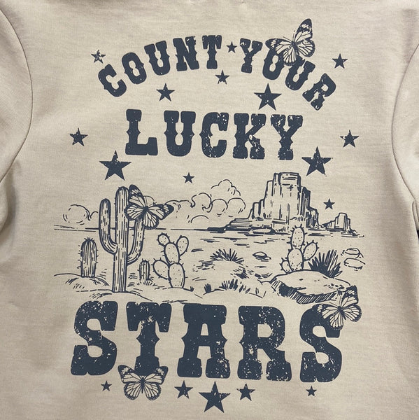 Count Your Lucky Stars Front Back Desert Butterfly Tween Hoodie