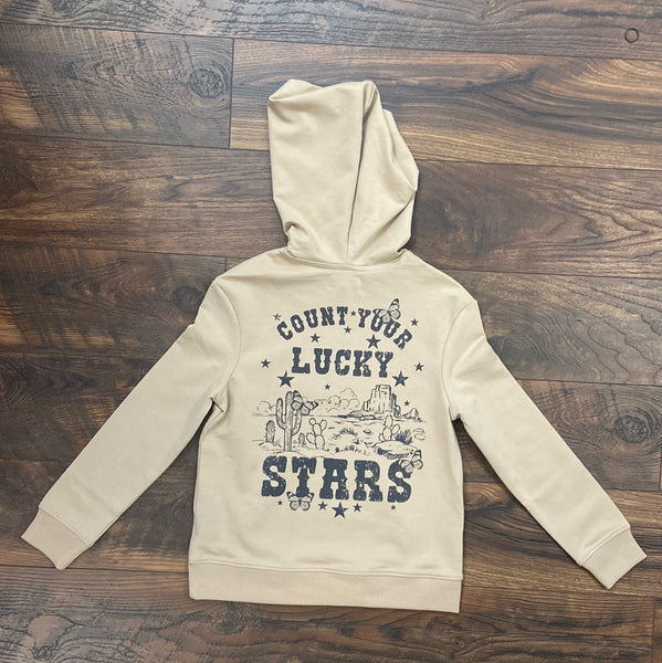 Count Your Lucky Stars Front Back Desert Butterfly Tween Hoodie