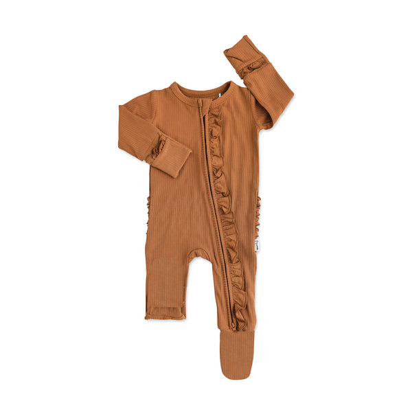 Rory Caramel Ruffle Zip