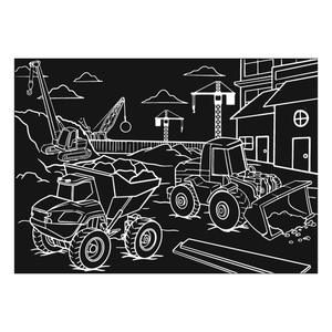 Chalkboard Construction Placemat 12x17