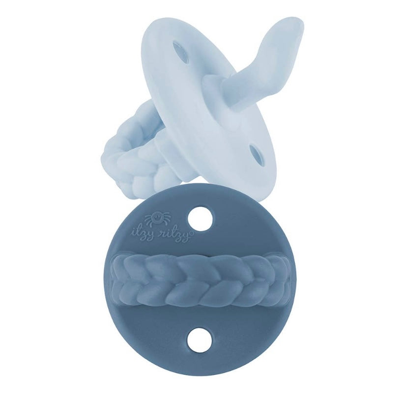 Itzy Ritzy Blue Orthodontic Sweetie Soothers (2 pack)