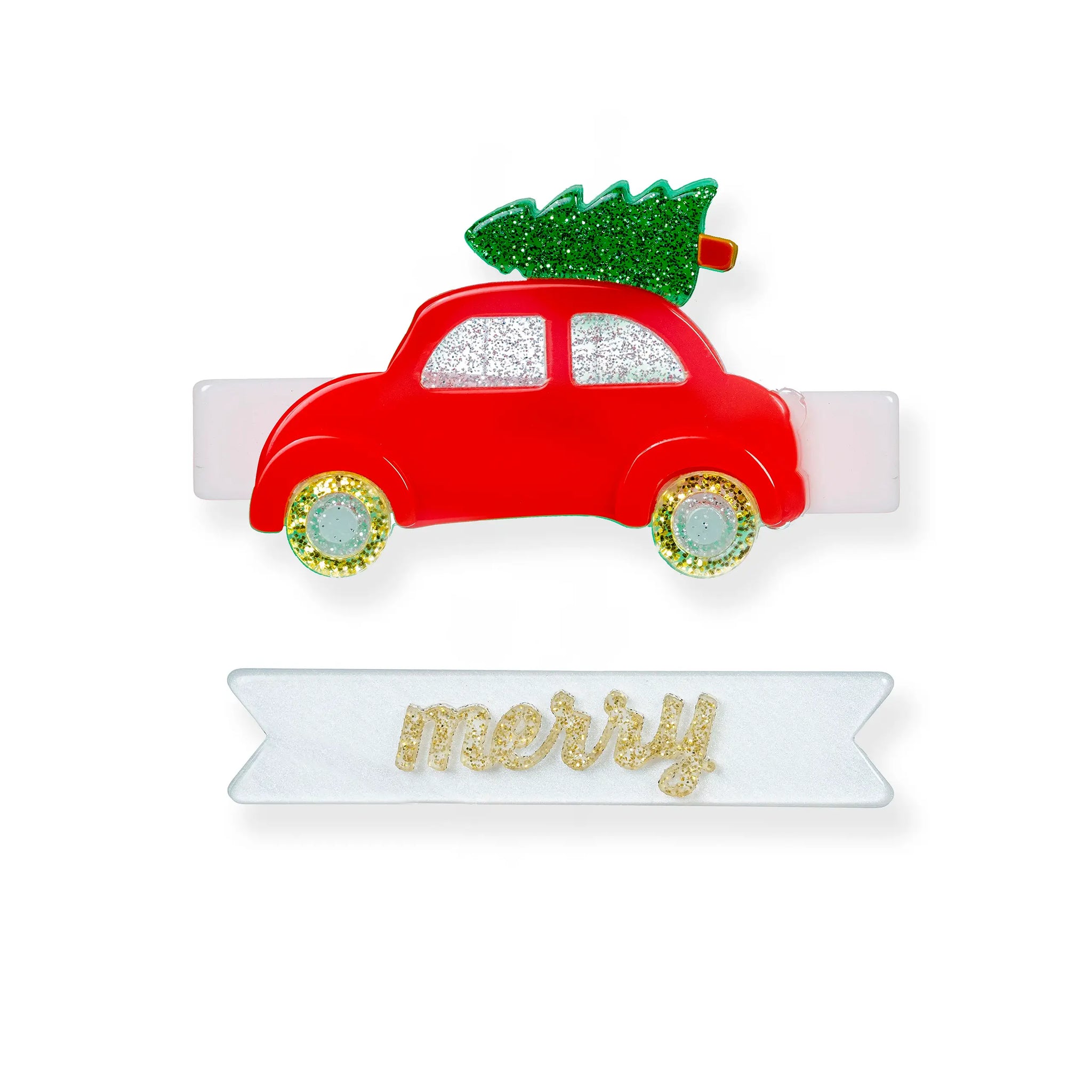 Holiday Merry Christmas Buggy Alligator Clip Set