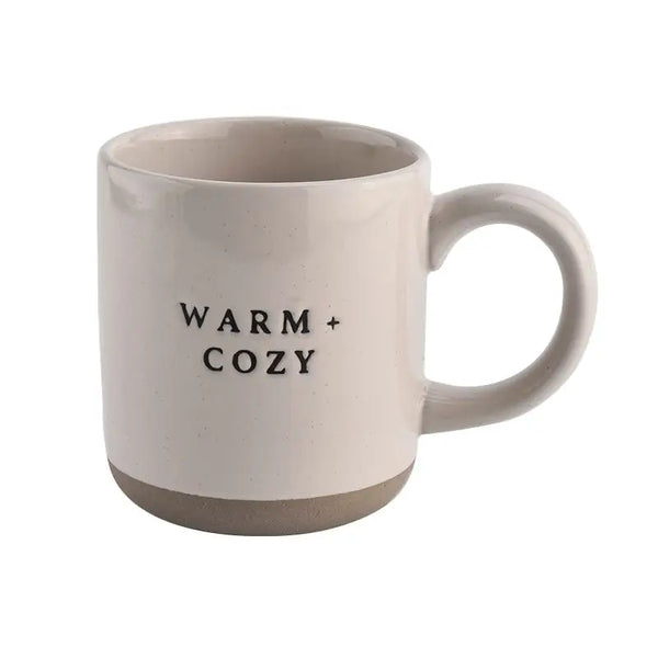 Warm and Cozy | Cream Stoneware Coffee Mug - 14 oz