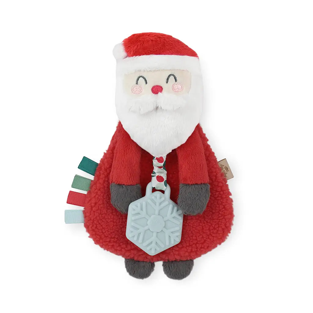 Itzy Lovey Plush + Silicone Teether Toy | Holiday Santa