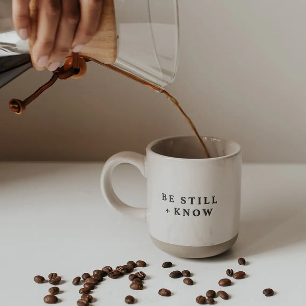 Be Still + Know | Cream Stoneware Coffee Mug - 14 oz