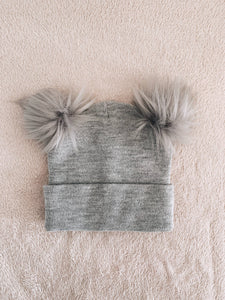 Pom Pom Baby/Kid's Beanie Hat | Grey
