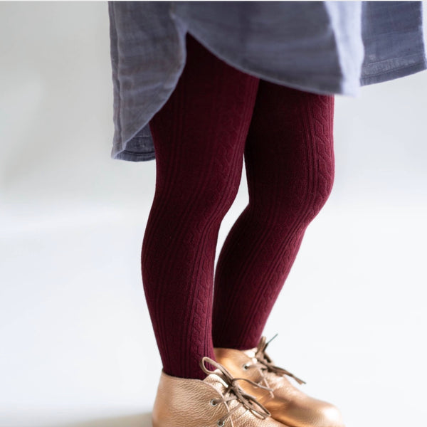 Cable Knit Tights-Black - The Brass Owl