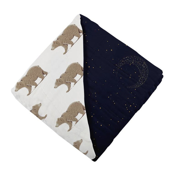 Goodnight Bear & Midnight Moon Bamboo Muslin Newcastle Blanket