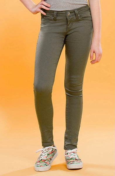 WannaBettaFit Twill Skinny Pant-Pine