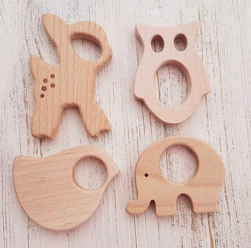 Baby Wooden Toy Teethers 4 pk- Forest Animals