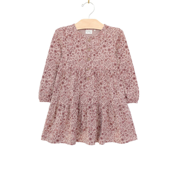 Tiered Henley Dress | Fox Floral Dusty Rose