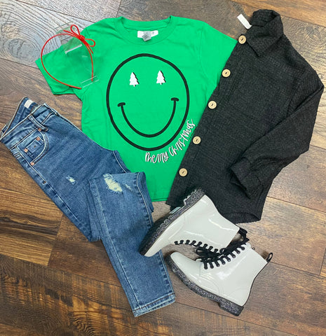 Merry Christmas Smiley Tee