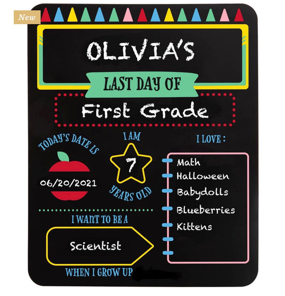 First & Last Day of School Reversible Chalkboard