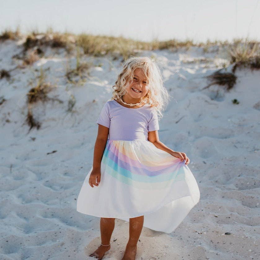 Lavender Pastel Rainbow Hi Lo Dress – Little Belles & Beaus