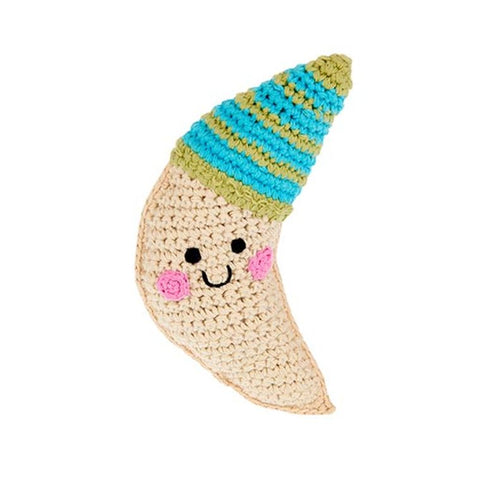 Friendly Moon Crochet Rattle