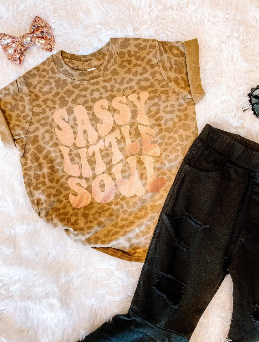 Sassy Little Soul Brown Leopard Graphic Tee