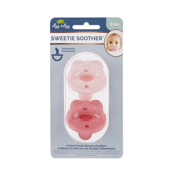 Itzy Ritzy Pink Orthodontic Sweetie Soothers (2 pack)