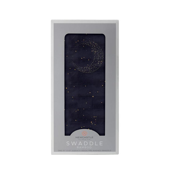 Midnight Moon Bamboo Muslin Swaddle