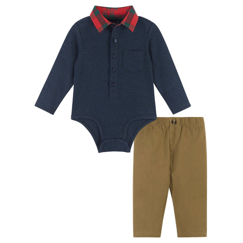 Infant Navy Joggers & Shirt Set