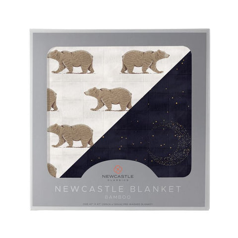 Goodnight Bear & Midnight Moon Bamboo Muslin Newcastle Blanket
