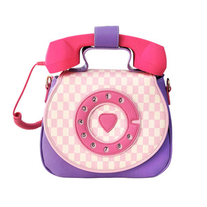 Ring Ring Phone Convertible Handbag | Pastel Checkerboard