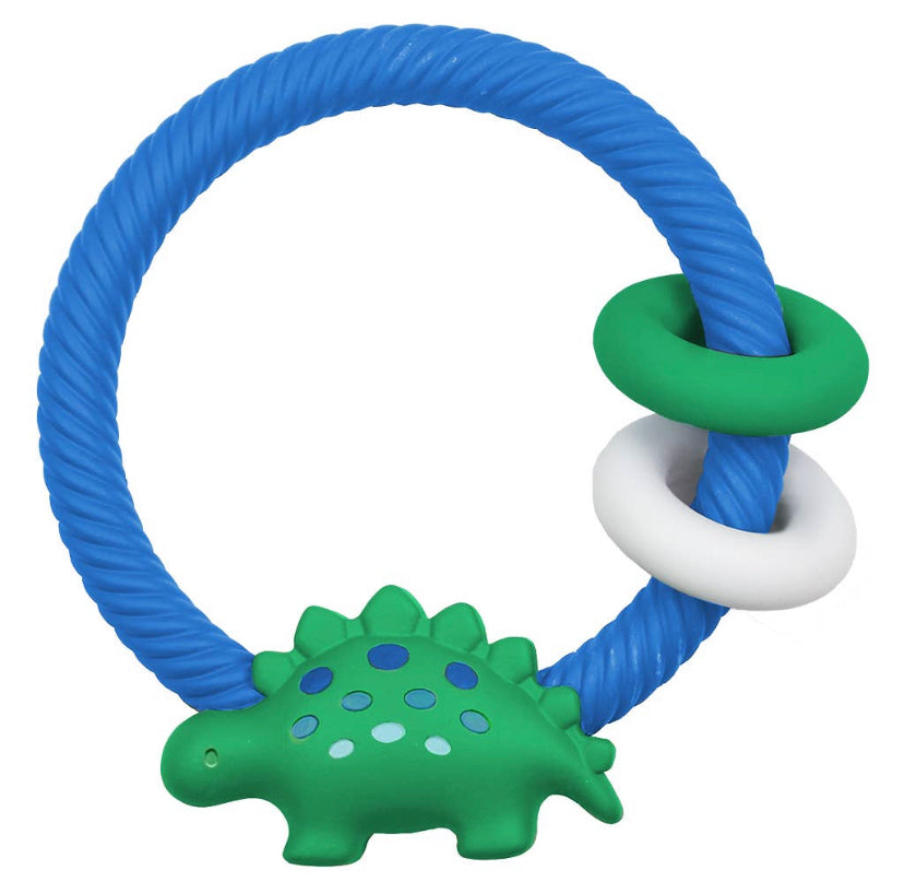 Ritzy Silicone Rattle and Teether-Dino