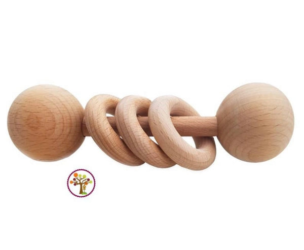 Marcus 3 Ring Wooden Rattle