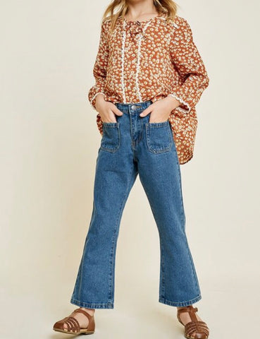 Relaxed Flare Front Pocket Jeans