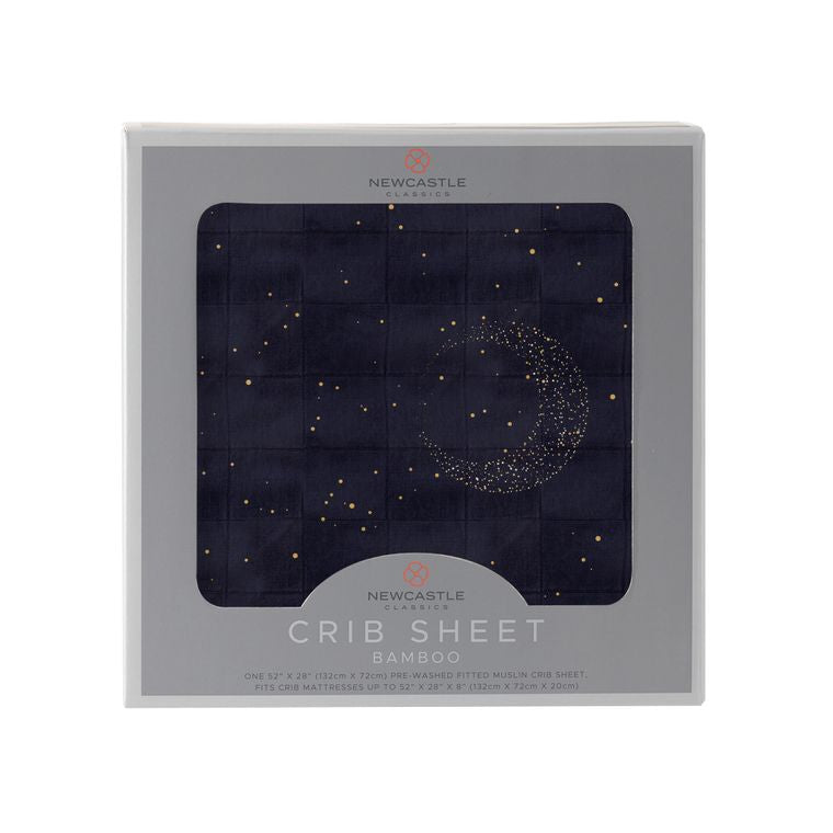 Midnight Moon Bamboo Crib Sheet