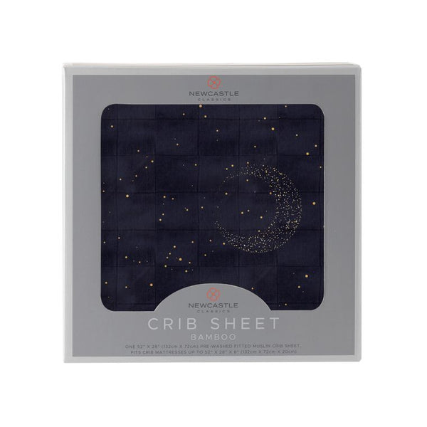 Midnight Moon Bamboo Crib Sheet