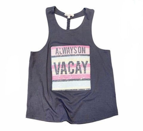 Always on Vacay Braided Back Tank