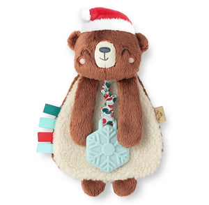 Itzy Lovey Holiday Bear Plush with Silicone Teether Toy