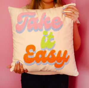 Take It Easy Square Hook Pillow