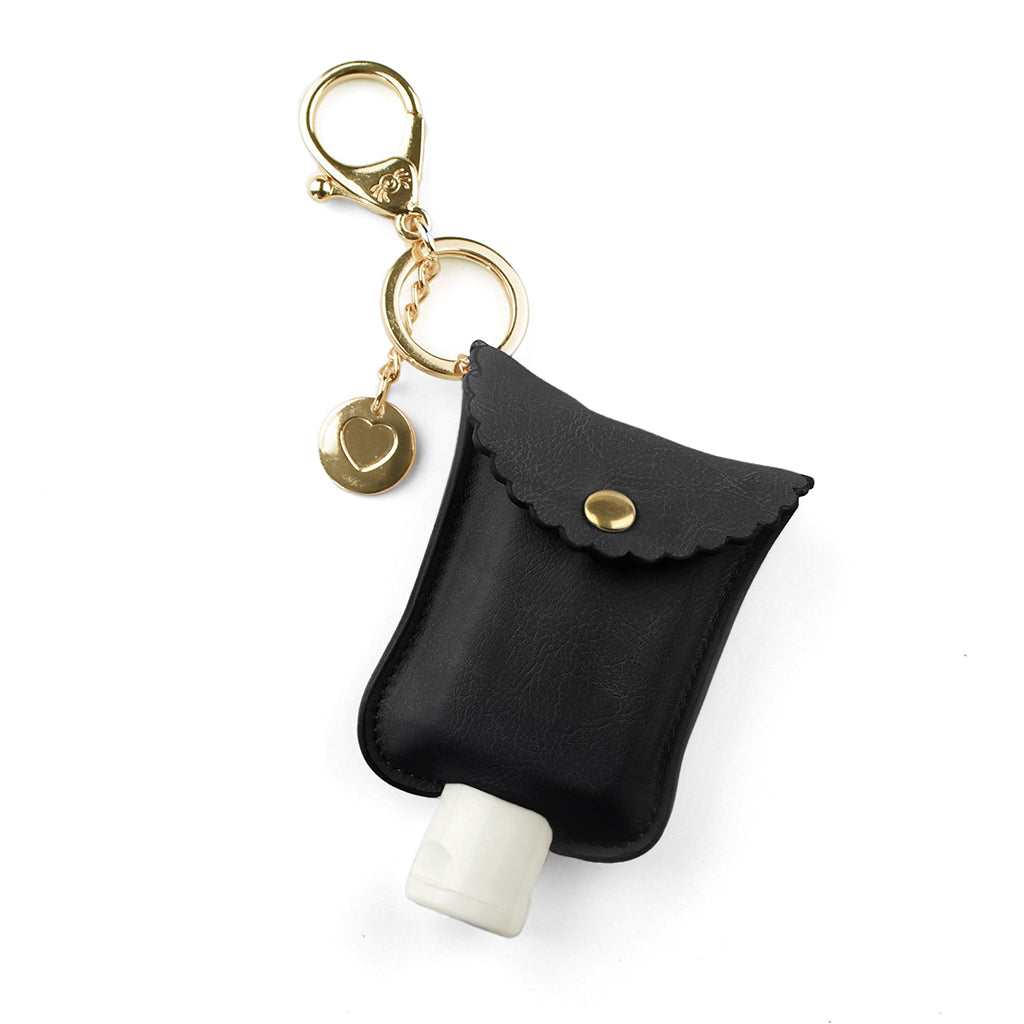 Black Cute n' Clean Hand Sanitizer Charm Keychain