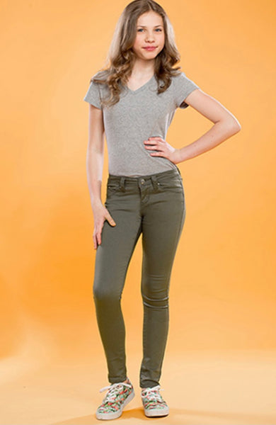 WannaBettaFit Twill Skinny Pant-Pine