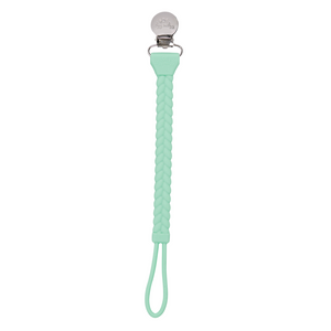 Mint Braided Sweetie Strap Silicone Pacifier Clip