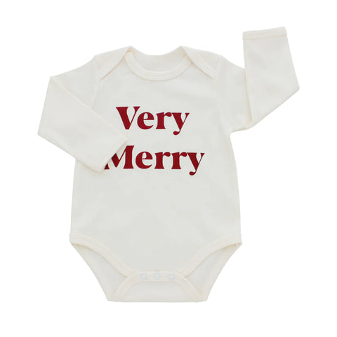 Very Merry Holiday Long Sleeve Onesie