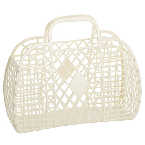 Retro Basket- Cream (Large)