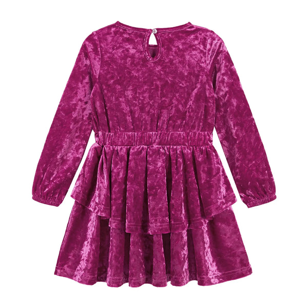 Crushed Velvet Dress | Pink