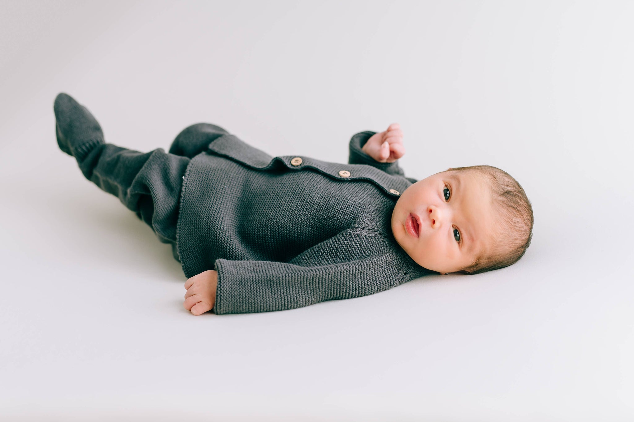 Newborn Sweater Set in Dark Grey