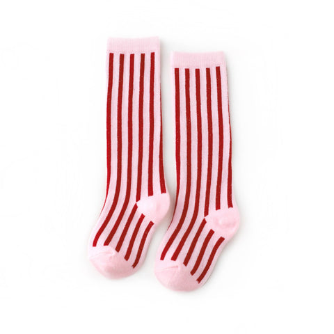 Candy Stripe Cable Knit Knee Highs