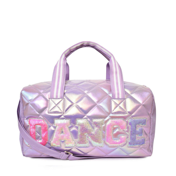 'Dance' Sequins Metallic Quilted Duffle Bag