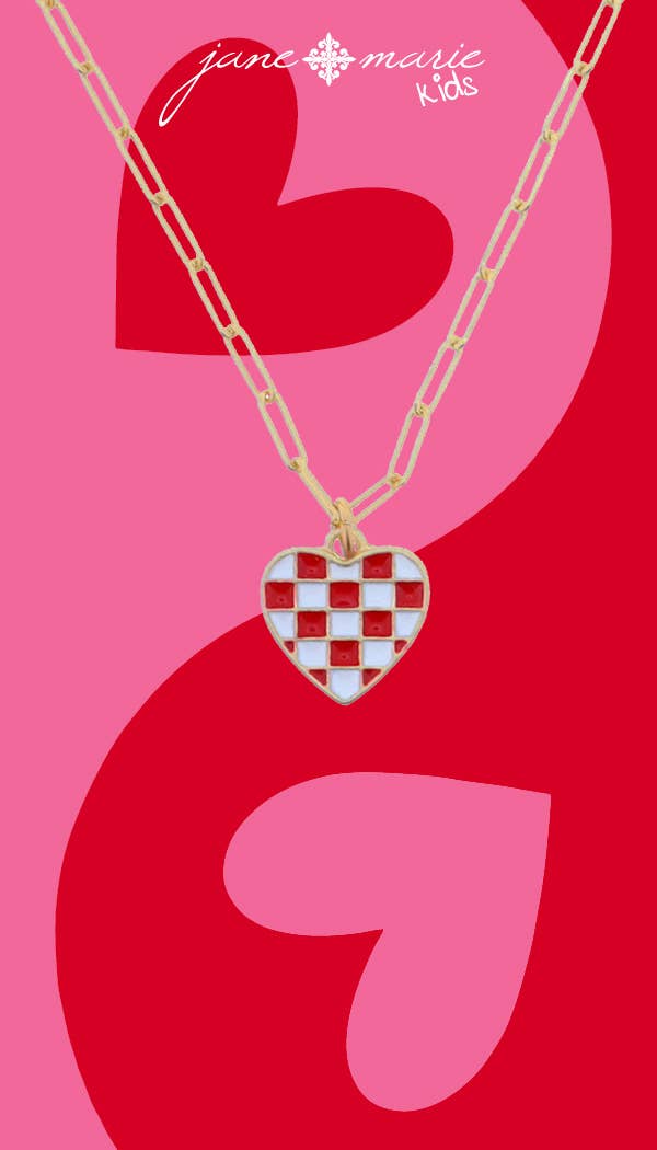 Checkered Heart Necklace