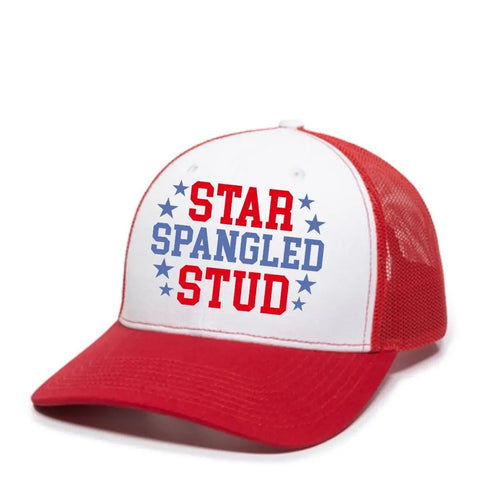 Star Spangled Stud Trucker Hat - 4th of July Kids Hat