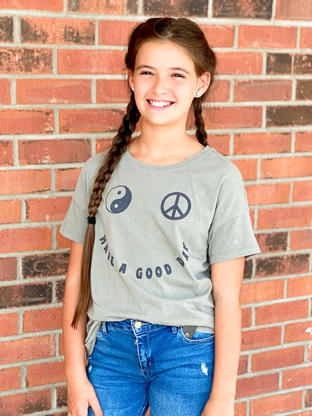 Have A Good Day Ying Yang Peace Sign Tee