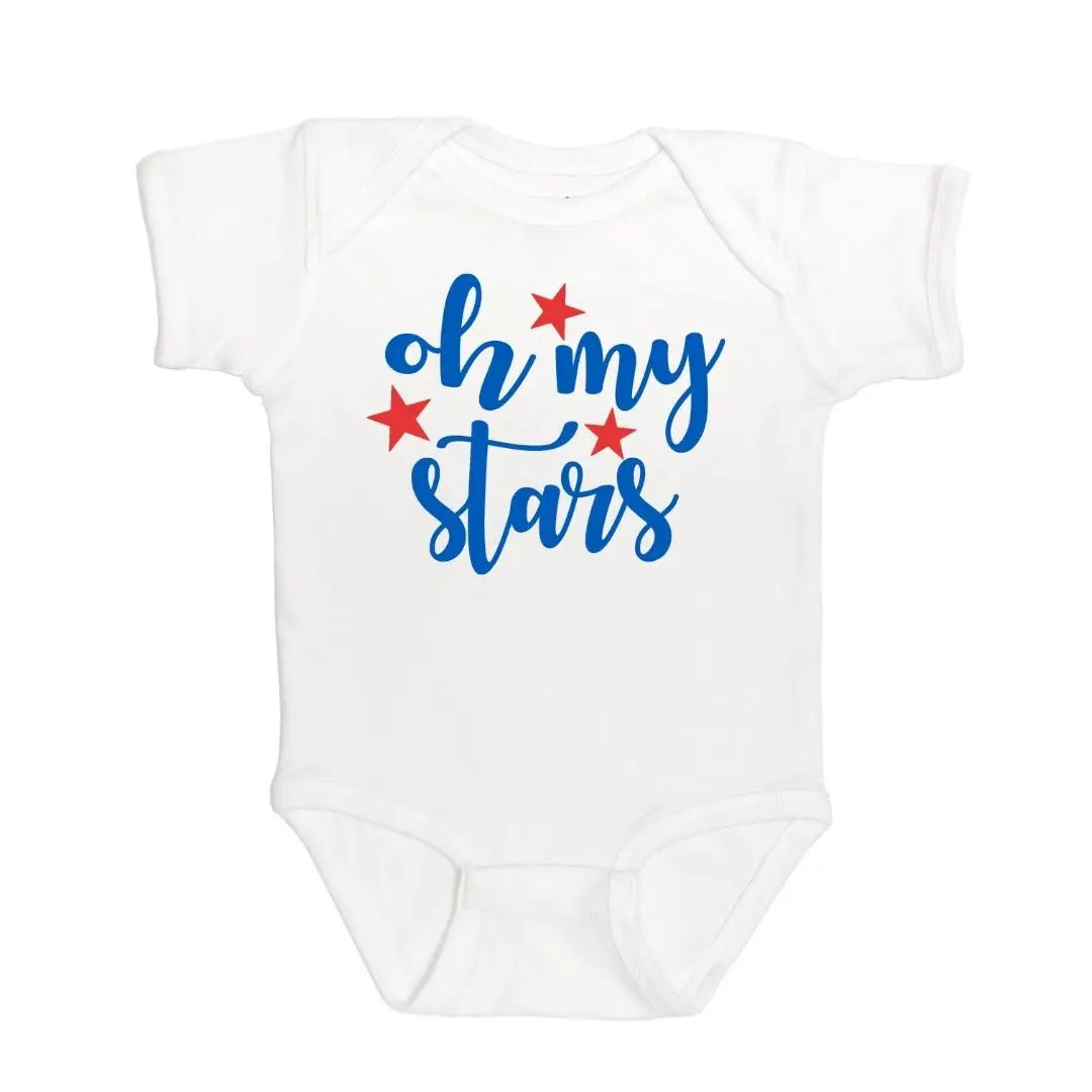 Oh My Stars Short Sleeve Bodysuit - Patriotic Baby Bodysuit
