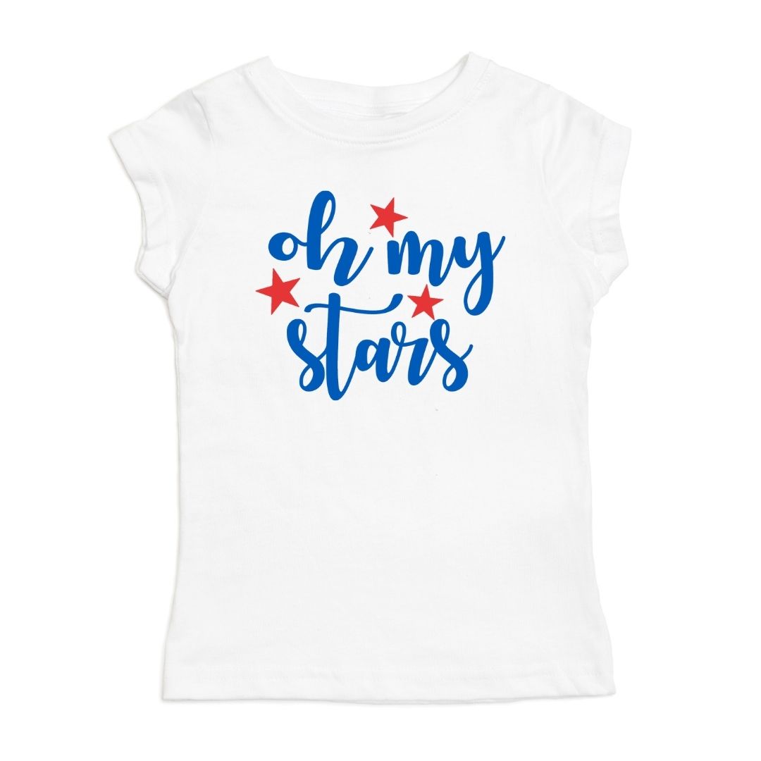 Oh My Stars Short Sleeve Shirt- Kids Patriotic Tee